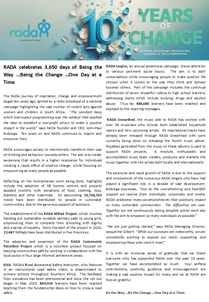 Rasi Rada RADA Newsletter – October 2024 - RADA